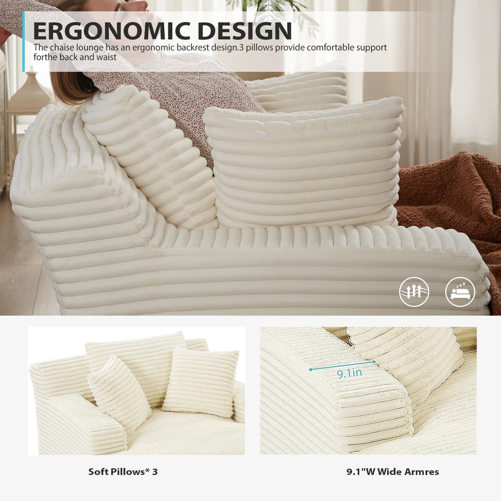 50-inch indoor recliner oversized corduroy upholstered boneless sofa bed deep sleeper sofa