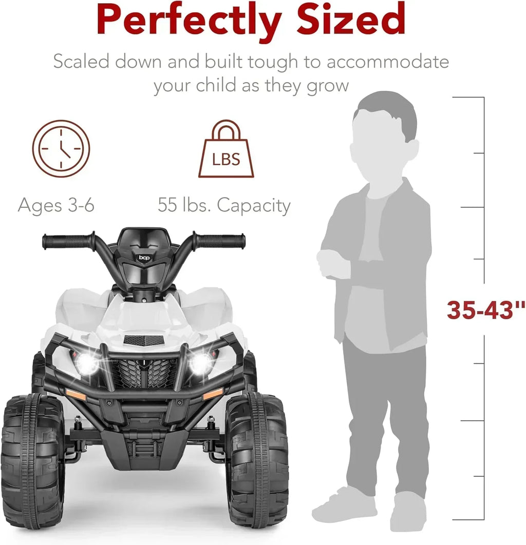 Best Choice Products 12V Kids Ride-On Electric ATV 4-Wheeler Quad Car Toy Bluetooth Audio