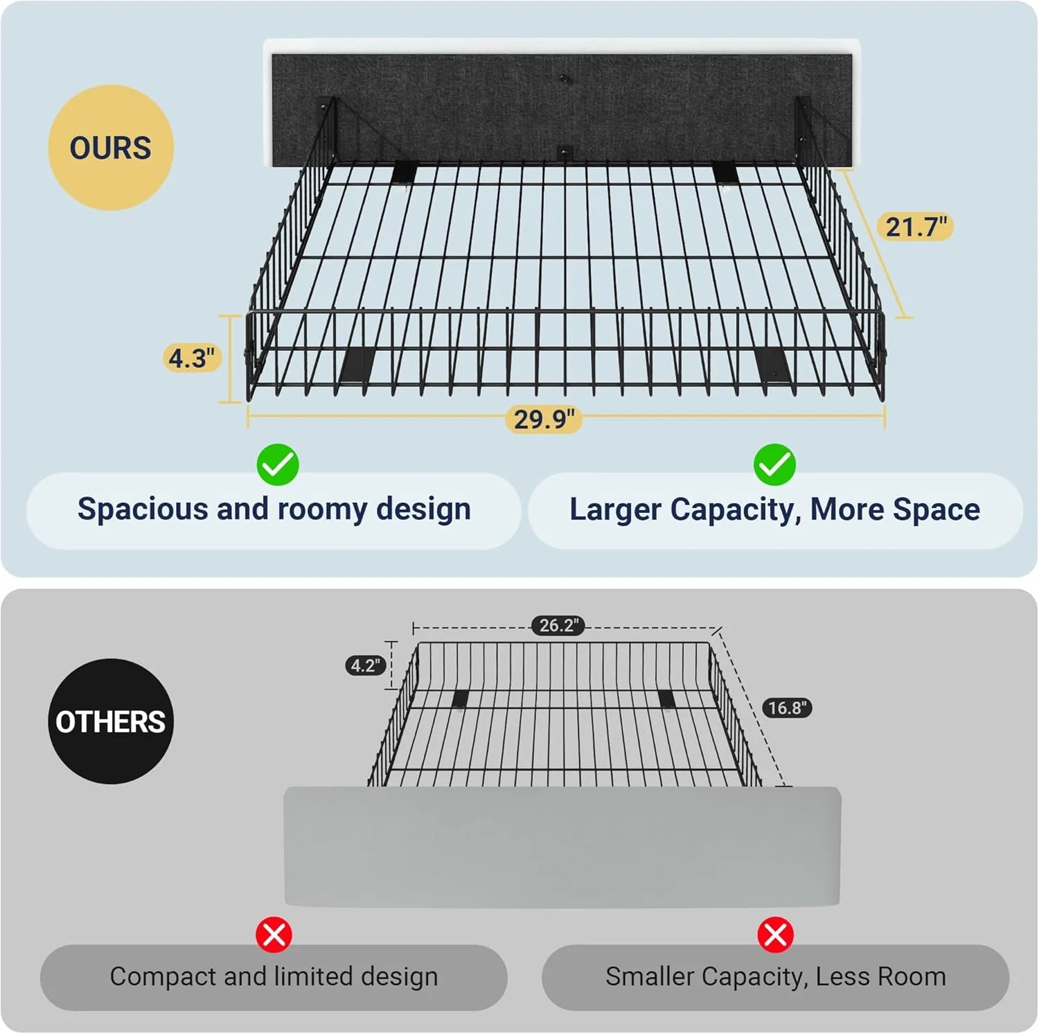 Allewie Upholstered Queen Size Platform Bed Frame with 4 Storage Drawers and Headboard