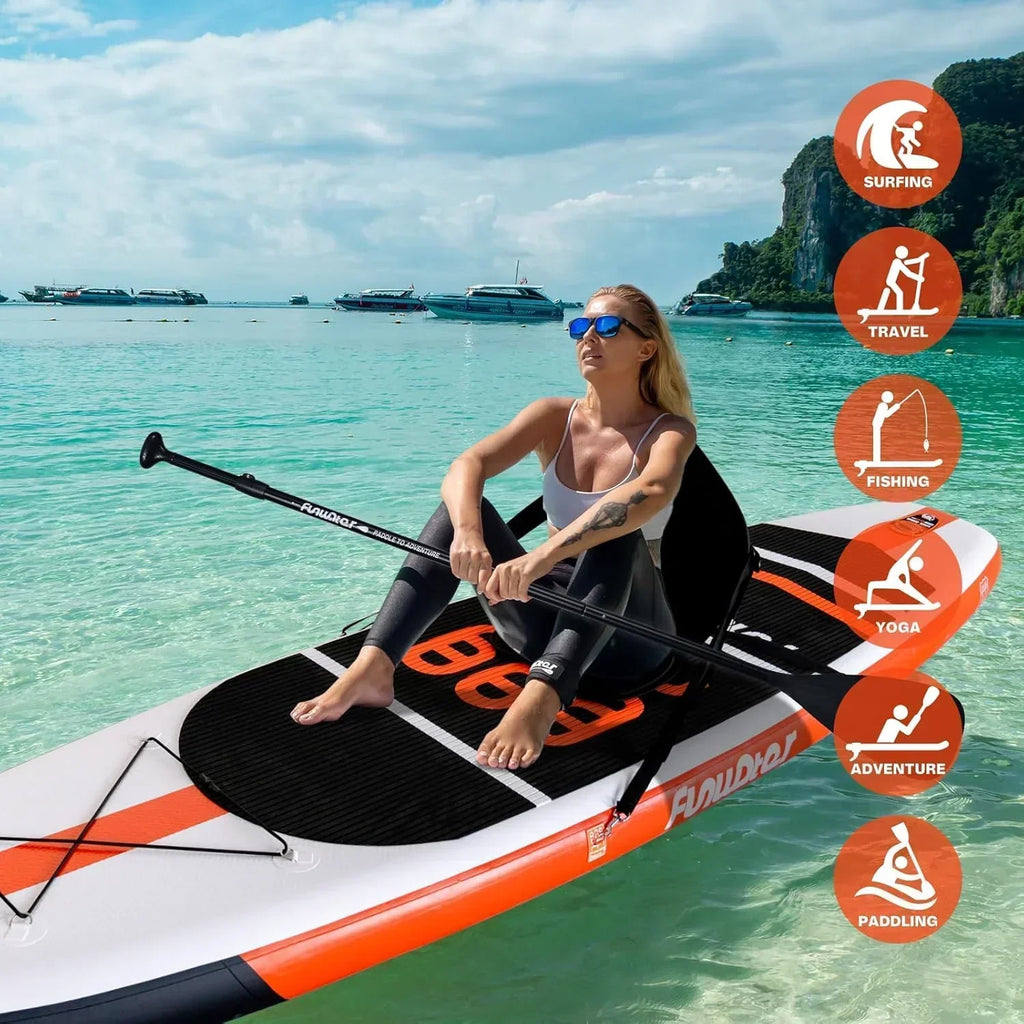 FunWater Inflatable Stand Up Paddle Board Premium SUP Paddle Accessories EVA Deck