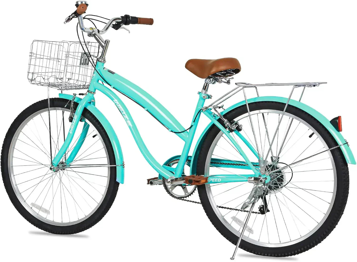 WEIZE Beach Cruiser Bike 26 inch Commuter Bicycle for Adult Men and Women 7-Speed/High-Carbon