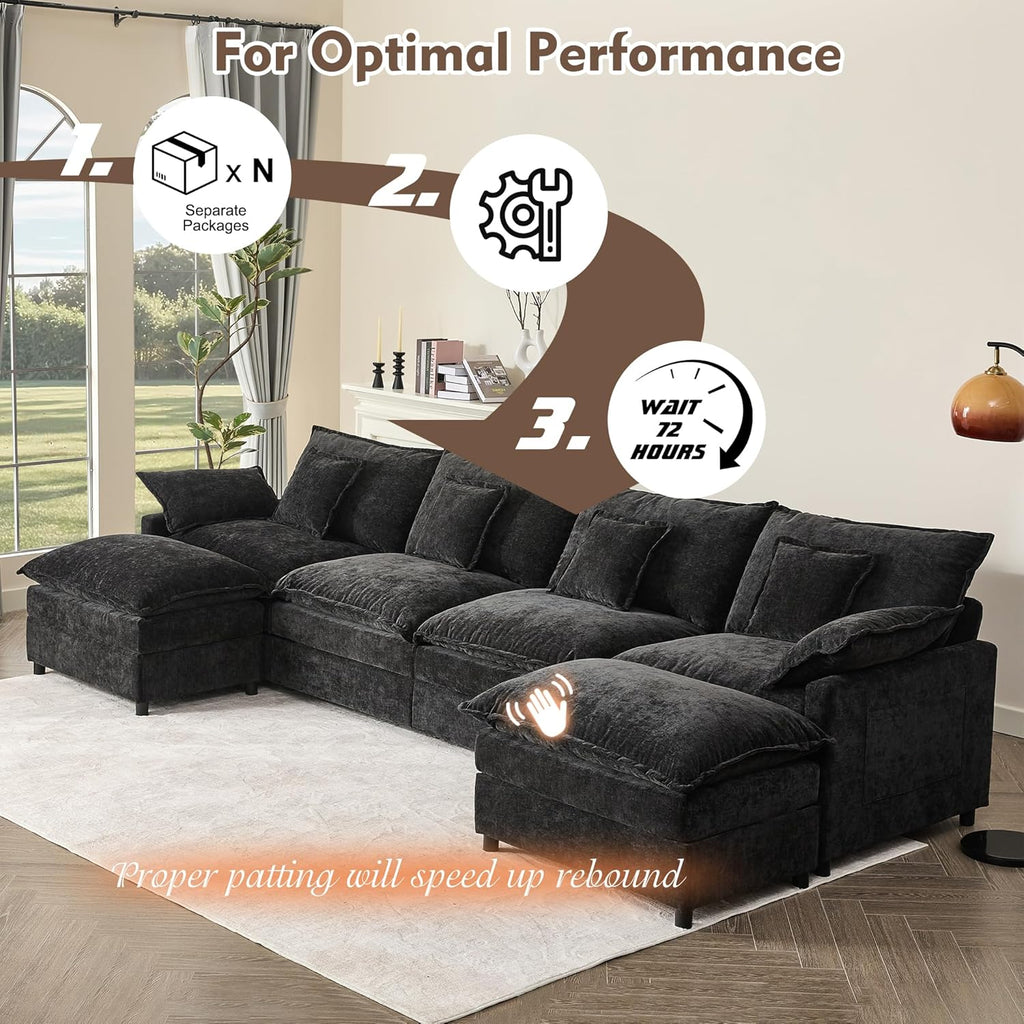 108 U-shaped sofa modular sofa three-seater comfortable cloud sofa
