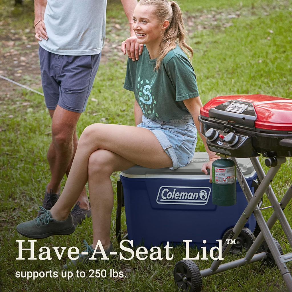 Coleman Insulated Portable Rolling Cooler with Wheels, Leak-Proof Outdoor Hard Cooler, Keeps Ice for Up to 5 Days, 100 Quart