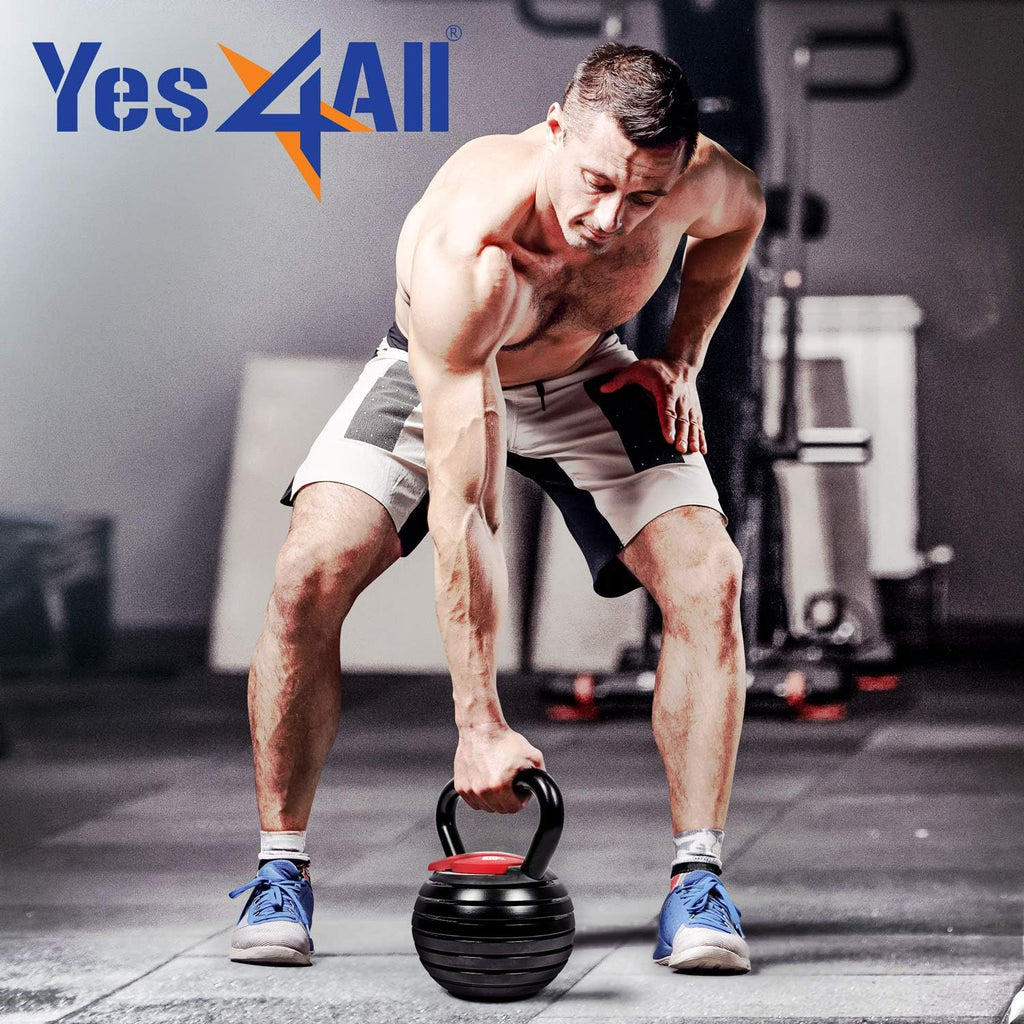 Yes4All Adjustable Kettlebell Kettle Grip Kettlebell Handle Convert to Kettlebells Weight Set