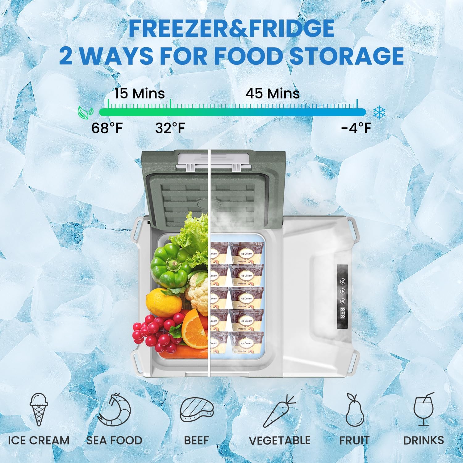 Alpicool 12 Volt Refrigerator 12V Car Fridge 10 Quart Small Car Refrigerator Portable Fridge