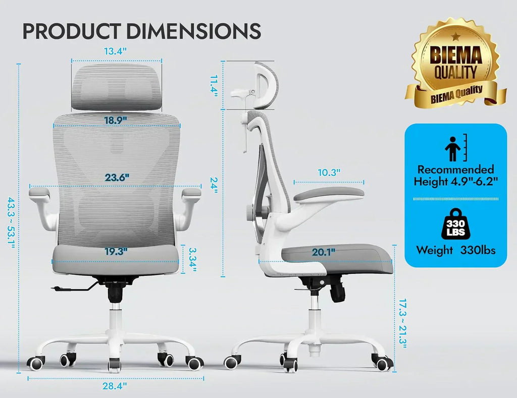 Office computer desk and chair gaming chair with lumbar support and headrest