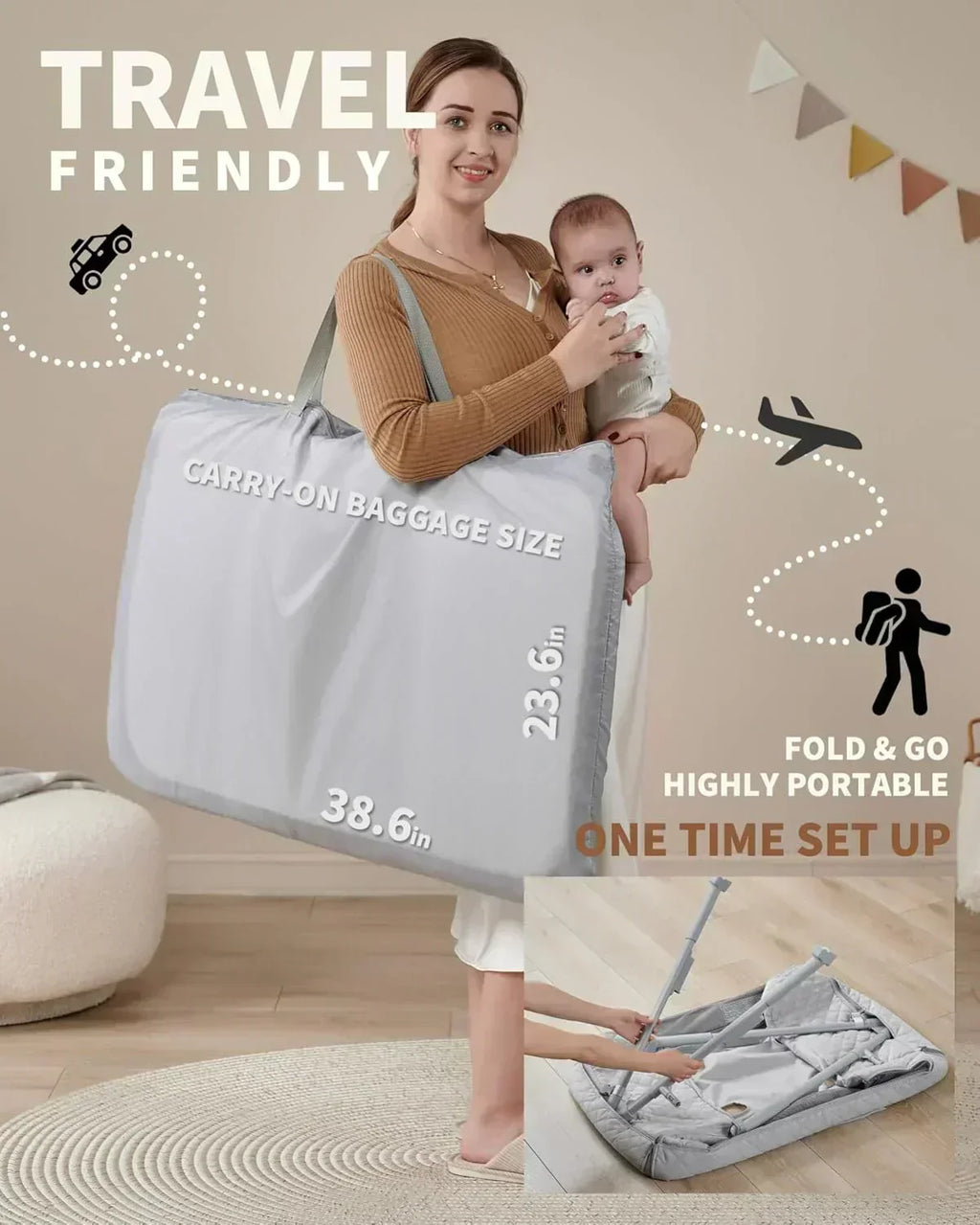 Bassinet Bedside Sleeper Baby Crib for Newborn Baby Bassinets Bedside Sleeper 4 Auto-Lock