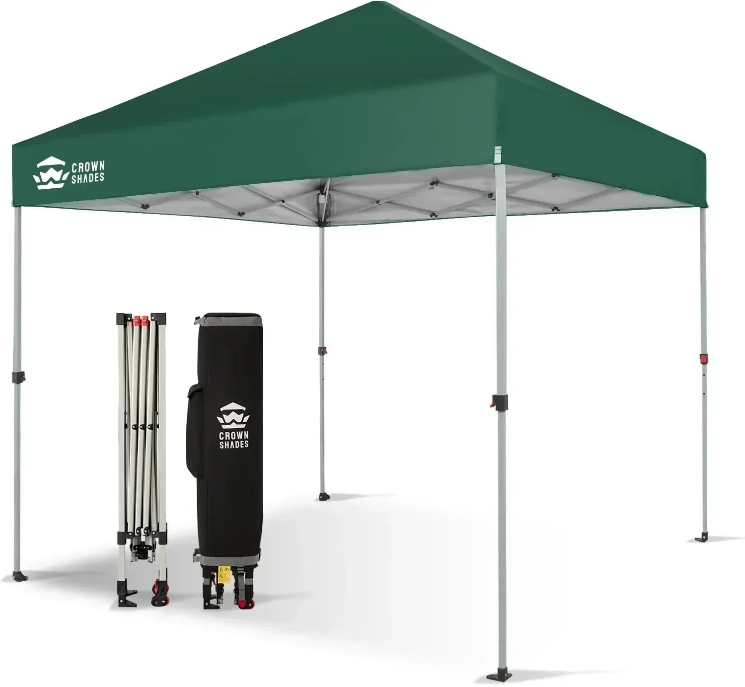 10x10 Pop-Up Awning One-Click Installation Beach Tent Outdoor Sunshade Silver Coated Top