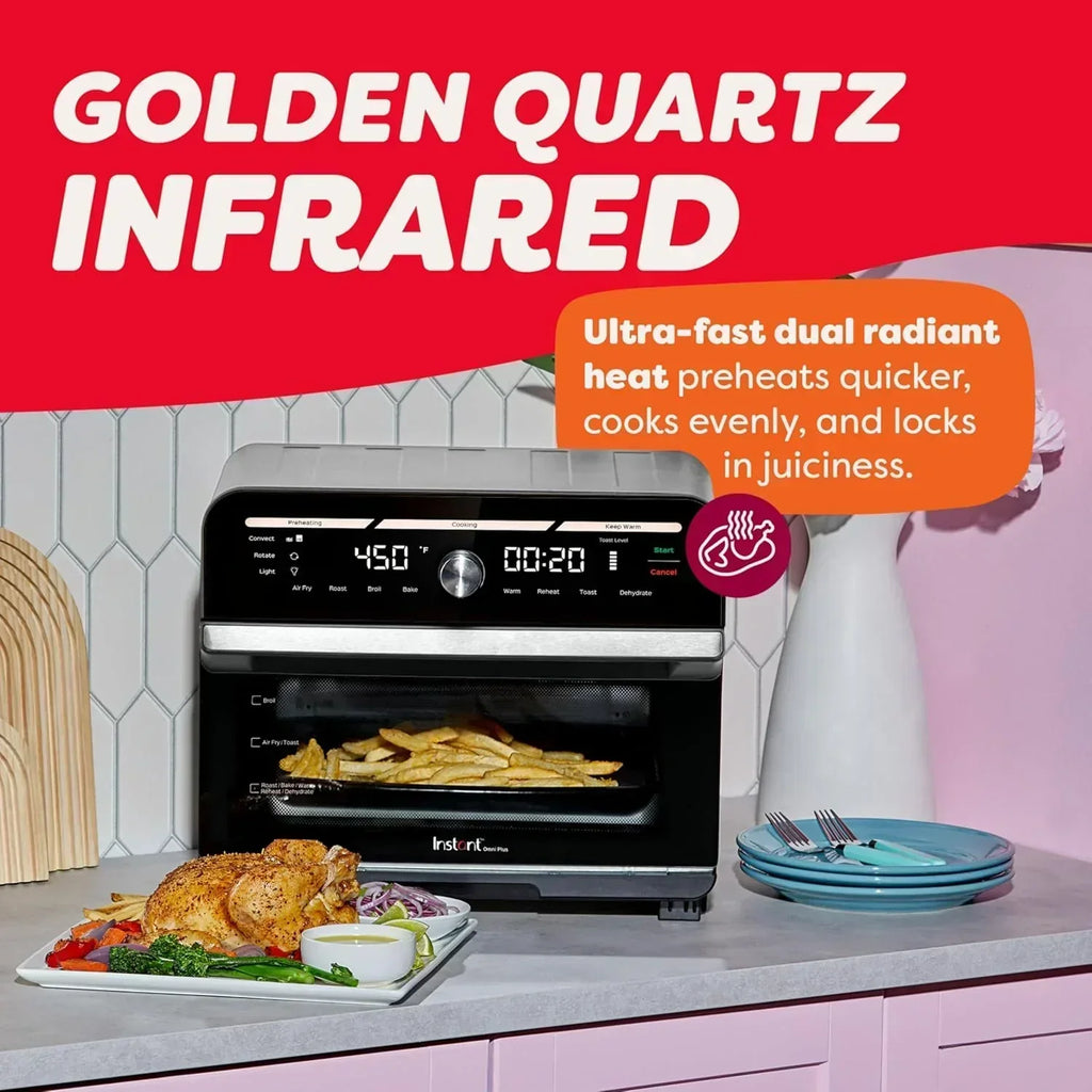 Instant Pot Omni Plus 19QT/18L Toaster Oven Air Fryer 10-in-1 Functions Fits 12 Pizza Crisp Broil