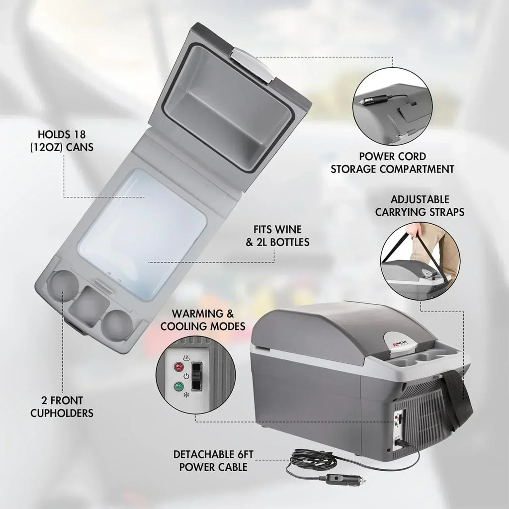 Personal Thermoelectric Cooler/Warmer 14 Liter Capacity Portable Electric Car Cooler