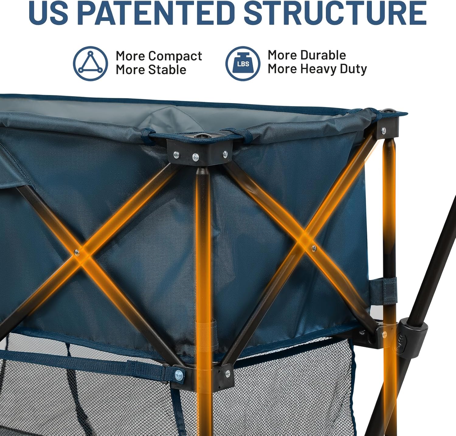 400L Large Capacity Folding Double Decker Cart with Brakes 54 Inch Extra Long Extended Cart