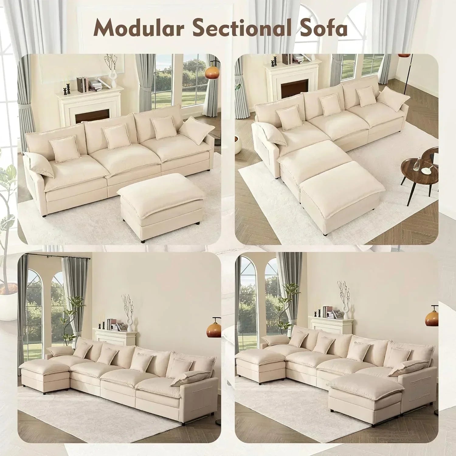 108 U-shaped sofa modular sofa Comfortable cloud sofa