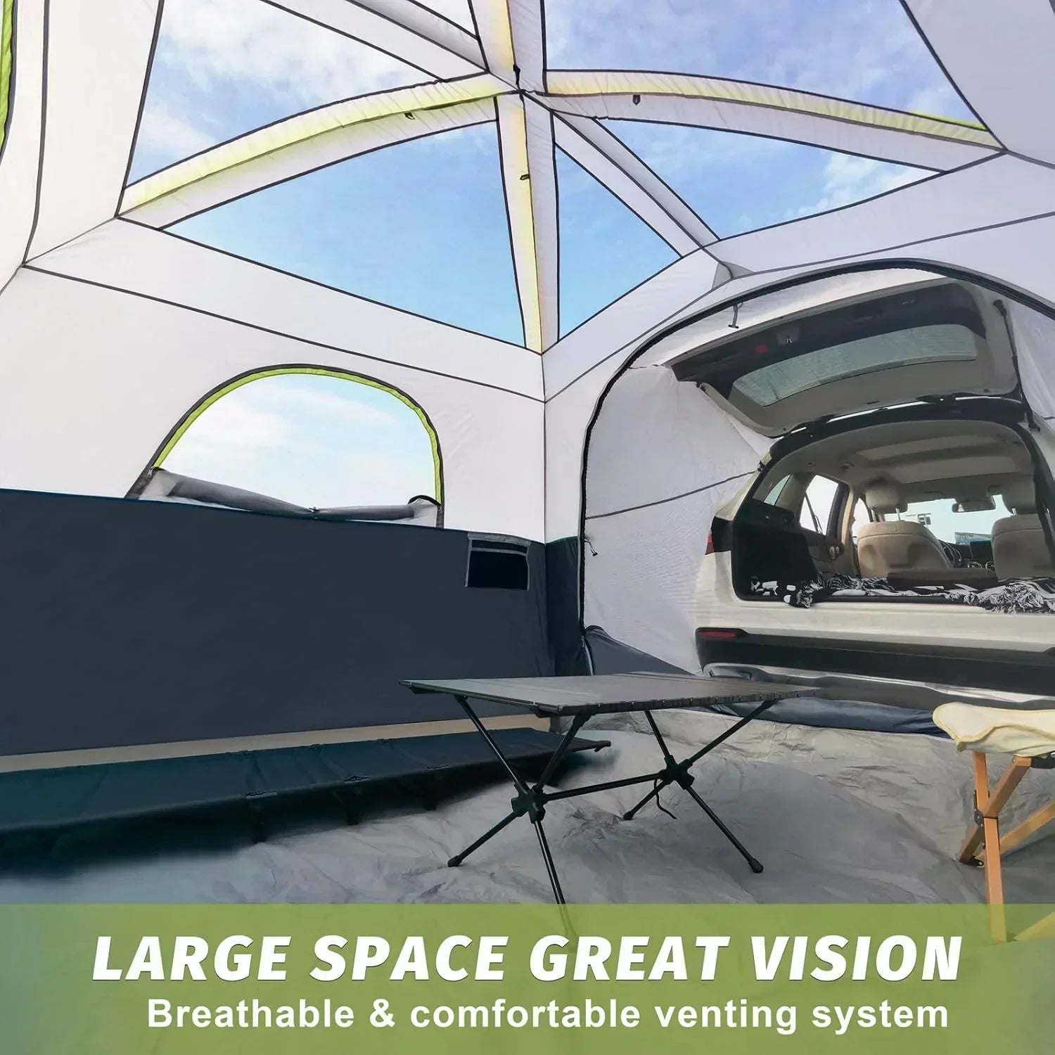 SUV Tent for Camping 6-Person SUV Tailgate Tent Easy Set Up with Rainfly 10'x9'x78in