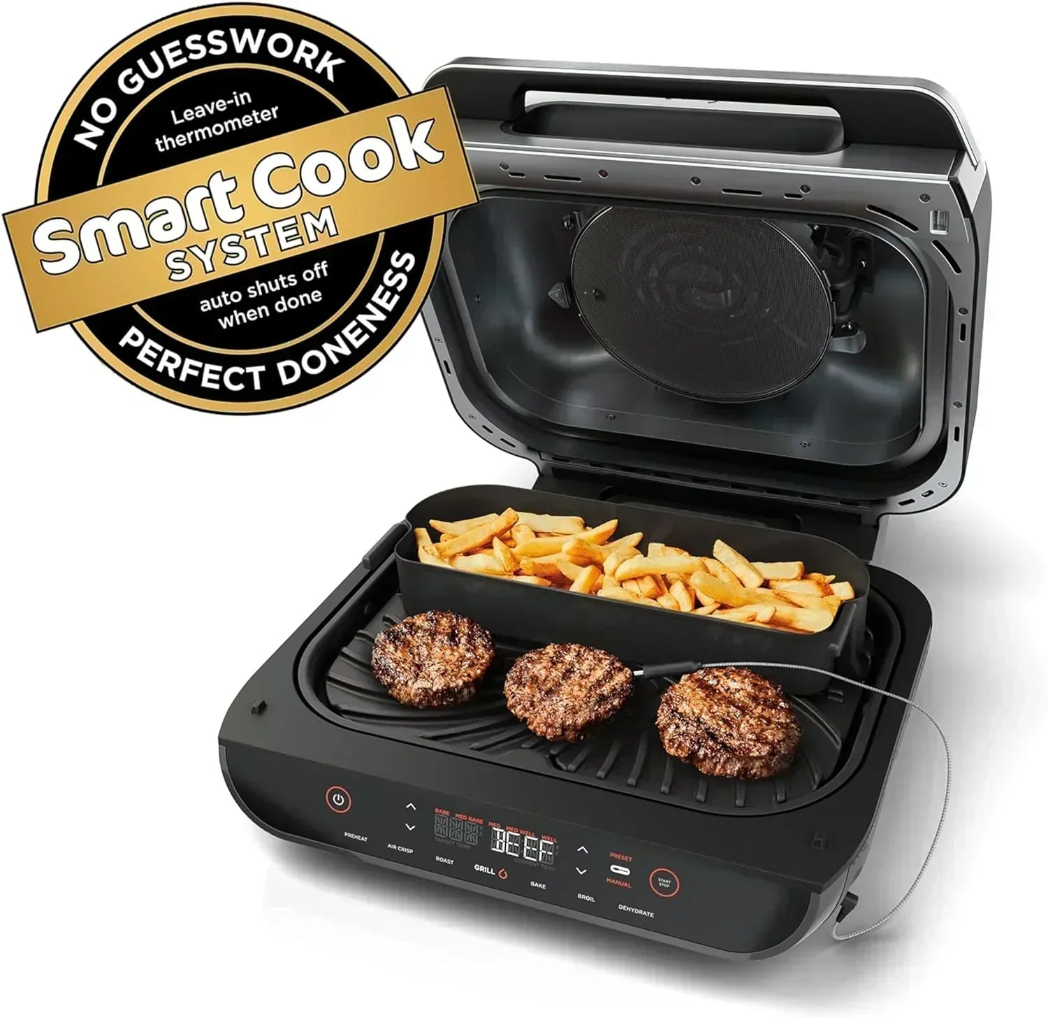 Ninja Foodi Smart XL 6-in-1 Indoor Grill with Air Fry Bake Roast Broil and Dehydrate