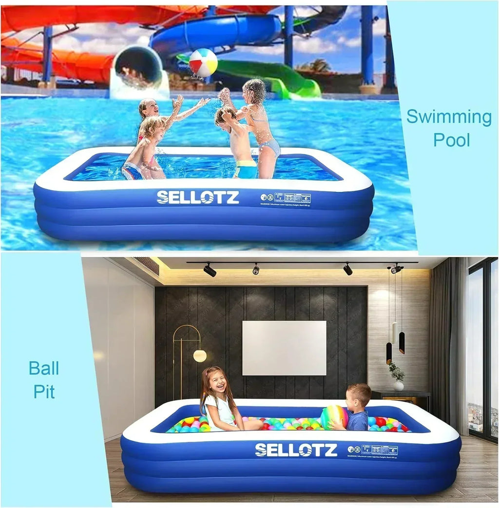 Inflatable Pool for Kids and Adults 120 X 72 X 22 Oversized Thickened Family Swimming Pool