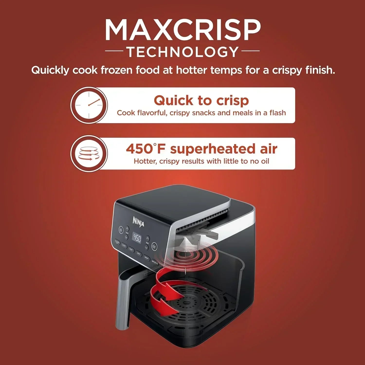Ninja Air Fryer Pro XL 6-in-1 with 6.5 QT Capacity Max Crisp Air Fry Air Roast Bake