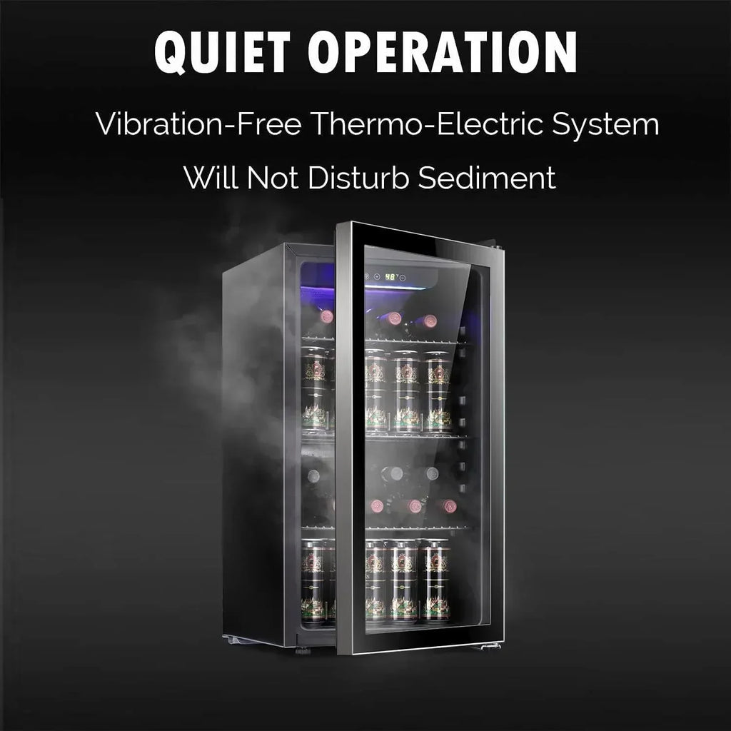 Antarctic Star 26 Bottle 130 Can Wine Cooler/Cabinet Beverage Refrigerator Cellar Beer Clear Glass