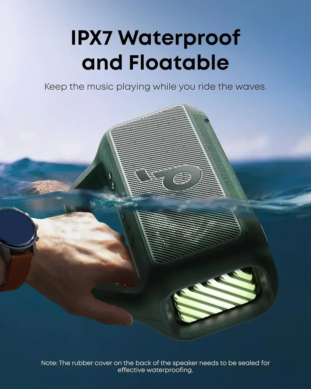 Outdoor Speaker 80W Subwoofer BassUp 2.0 24H Playtime IPX7 Waterproof Floatable RGB Lights