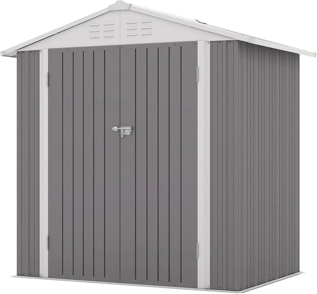 Patiowell 5x3 FT Outdoor Storage Shed Tool Shed with Sloping Roof and Lockable Door Metal Shed