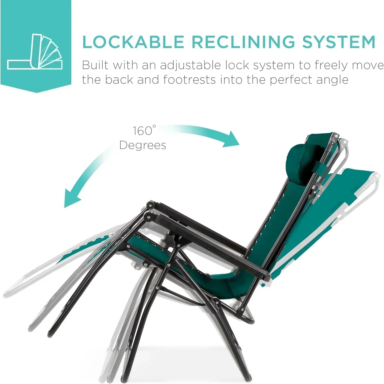 Best Choice Products Folding Zero Gravity Recliner Patio Lounge Chair Adjustable Canopy Shade