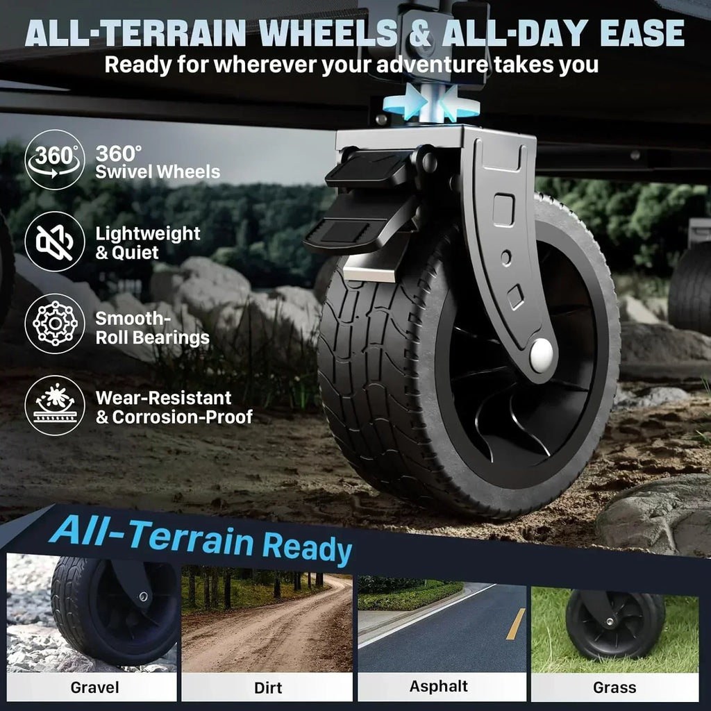 48 Extra Large Folding Travel Cart 560 lb Capacity 350 L Heavy Duty Utility Cart with Brakes