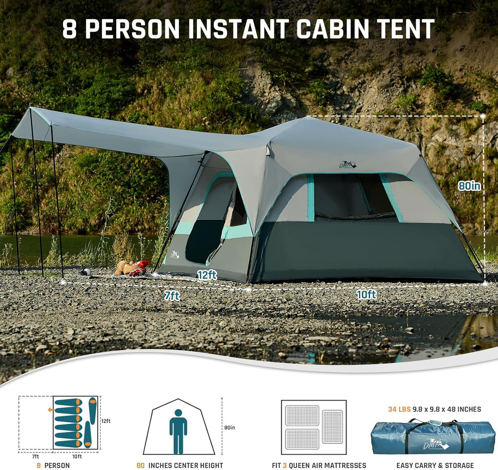 Quick-opening tent family camping tent pop-up camping tent large waterproof tent