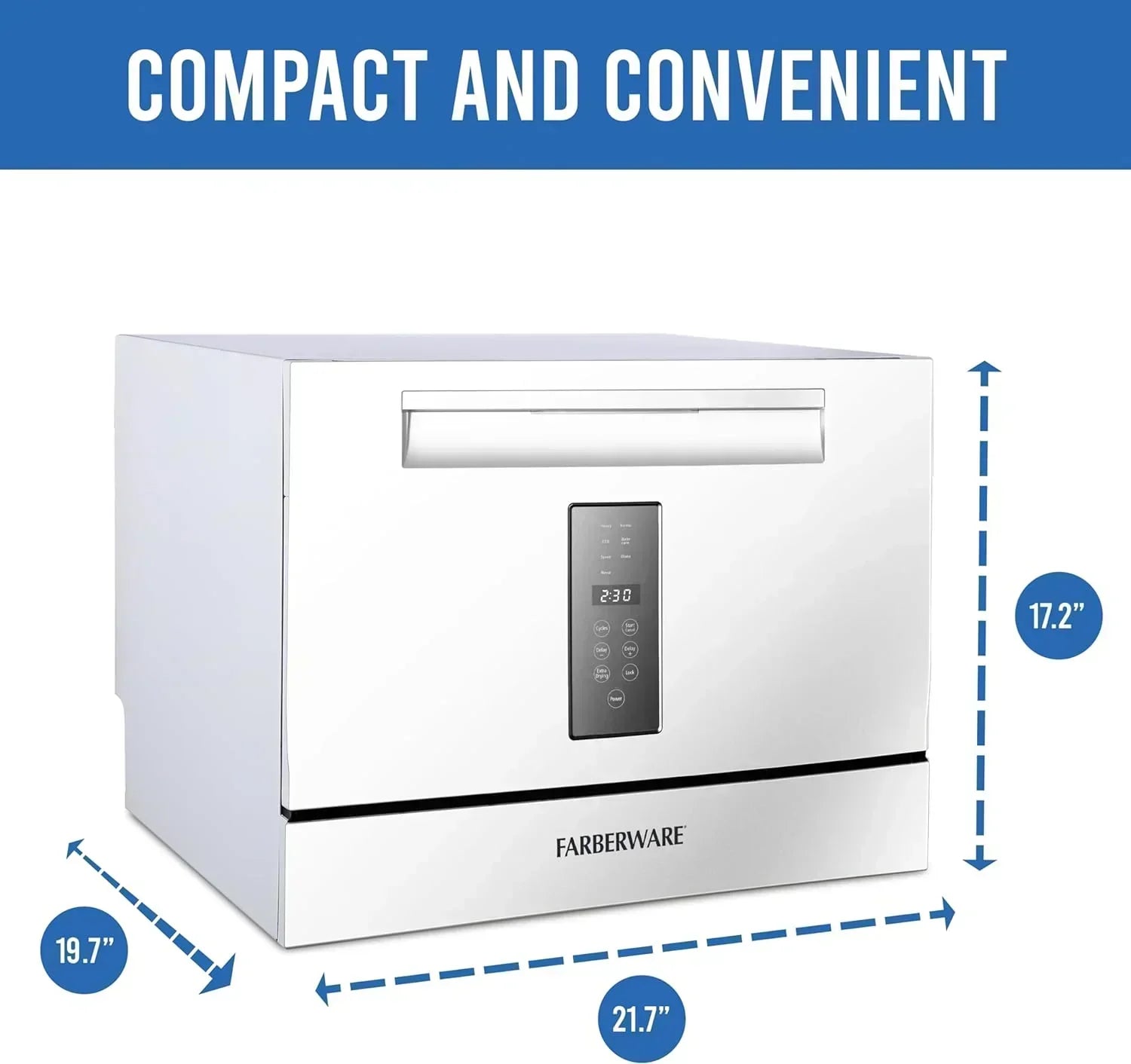 Farberware Compact 6-Station Dishwasher Portable Mini Countertop Dishwasher