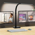 LED Desk Lamp for Home Office Double Head 24W Architect Light with 5 Brightness Levels Flexible Gooseneck