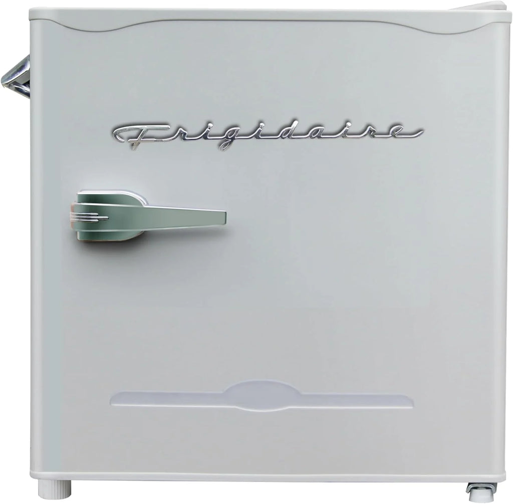 Frigidaire EFR176 Retro Compact Fridge with Chiller Mini Refrigerator with Built-in Bottle Opener for Office, Bedroom, Dorm Room or Cabin, 1.6 cu ft 16 D x 18 W x 18.5 H, Moonlight