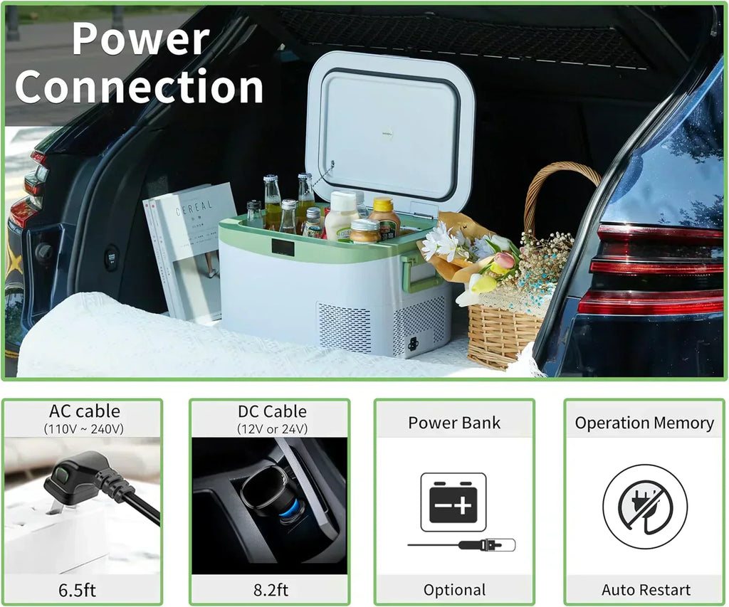 Car Fridge Portable 12 Volt Refrigerator 23 Quart (22 Liter) Freezer Compressor Cooler 12V/24V