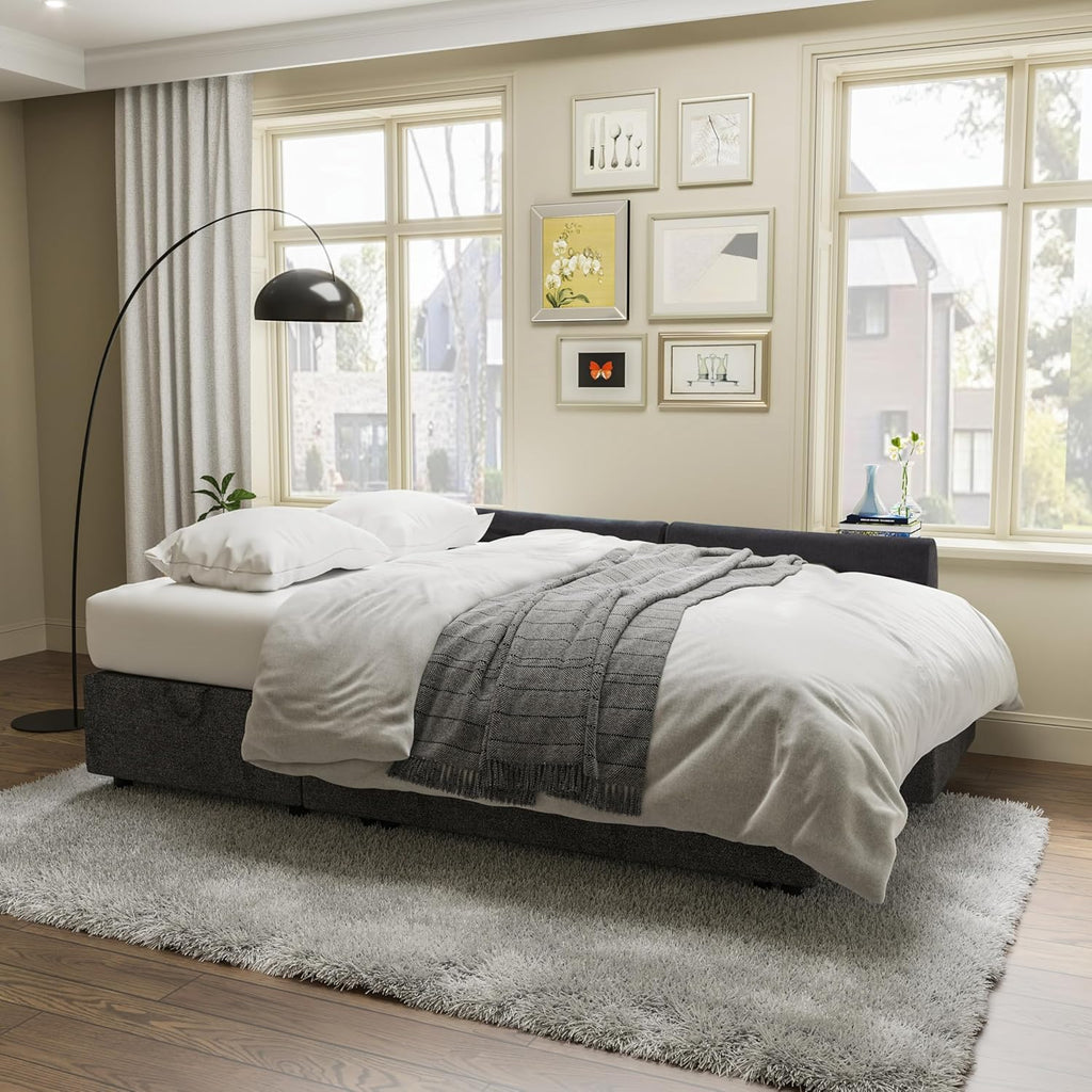 VanAcc Sofa Bed Sleeper Sofa with Storage Chaise 2 in 1 Pull Out Couch Living Room