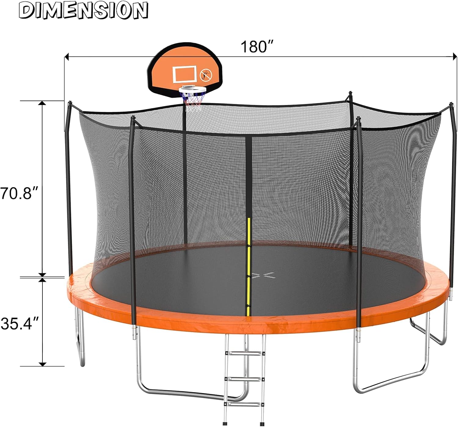 AOTOB 8FT 10FT 12FT 14 FT 15FT Trampoline with Safety Enclosure Net Outdoor Trampoline