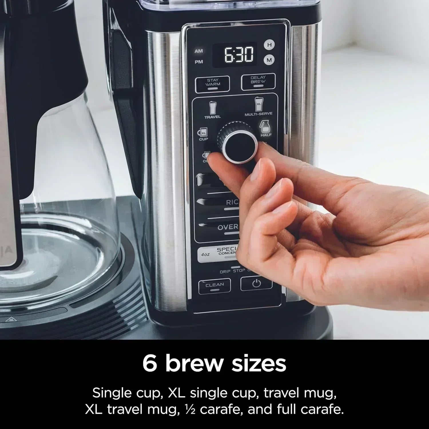 Extra Large Hot and Iced Coffee Maker with Fast Cold Brew 4 Brewing Methods 8 Sizes