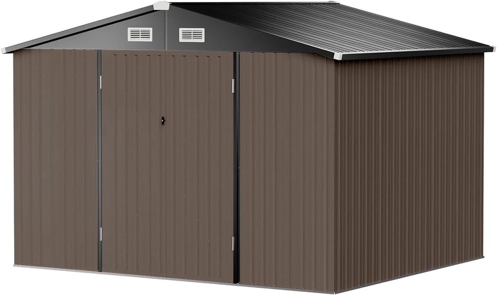 Aoxun 6.2x4 FT Shed Outdoor Storage Shed Metal Garden Shed Slooping Roof Tool Shed Bike Shed