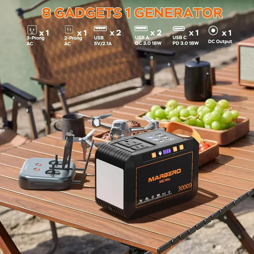 Portable Power Station 88Wh Camping Lithium Battery Solar Generator Fast Charging Power Bank