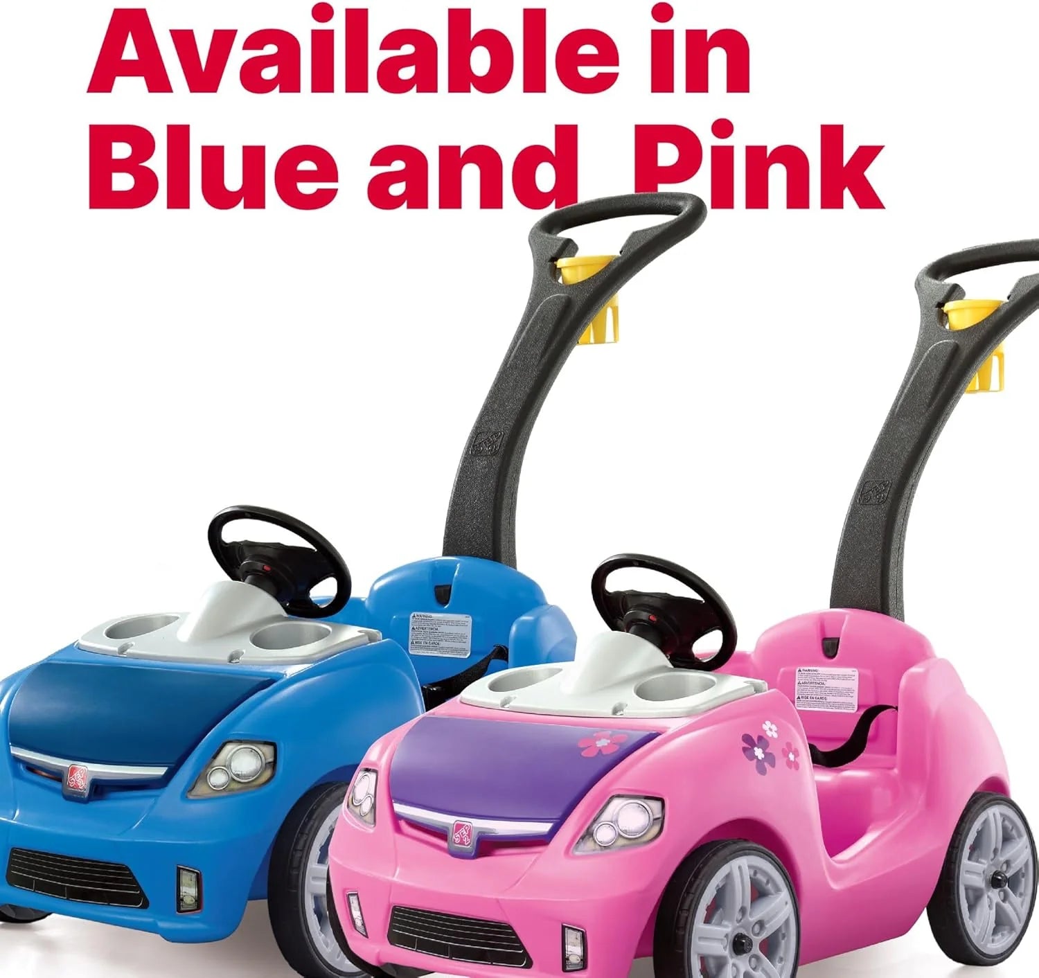 Step2 Whisper Ride II Ride On Push Toy Car Pink Ride On Car Seat Belt Easy Storage Transport