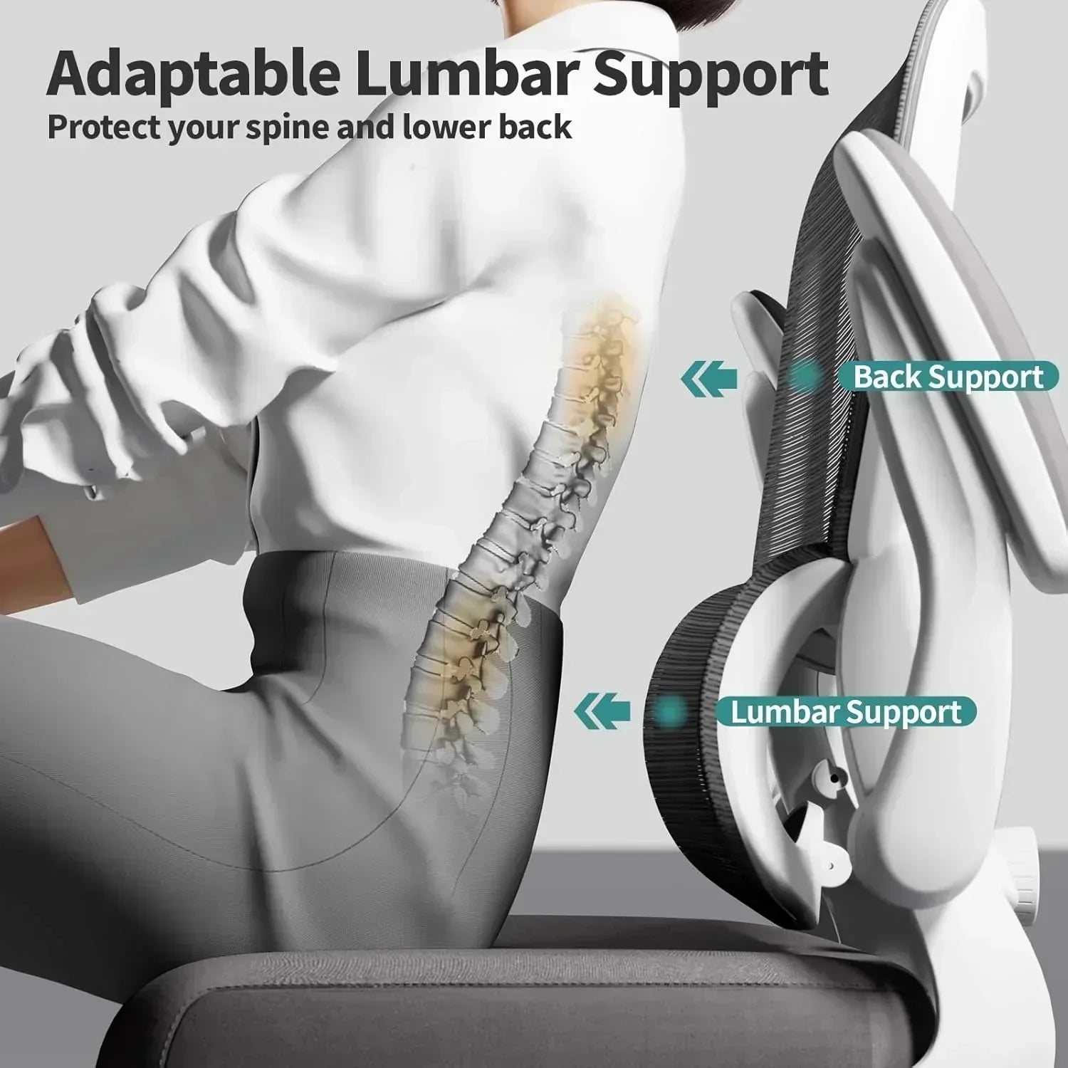 TRALT Office Chair Ergonomic Desk Chair 330 lbs Home Mesh Gaming Chair with Wheels