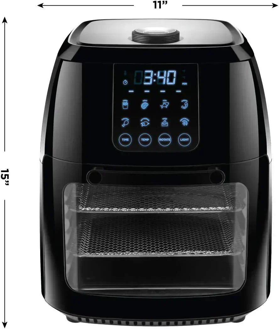 Chefman Compact 6.3-Quart Digital Air Fryer with Rotisserie Dehydrator and Convection Oven