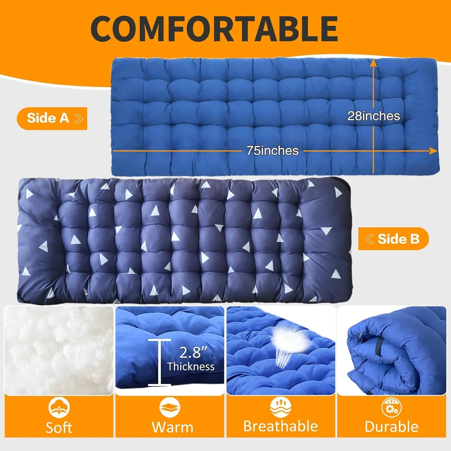 2 Pack Camping Cot with Mattress Comfortable Cot Bed Folding Cot Heavy Duty Cots for Sleeping with Carry Bag for Adults Kids Guest Bed Outdoor Indoor Home