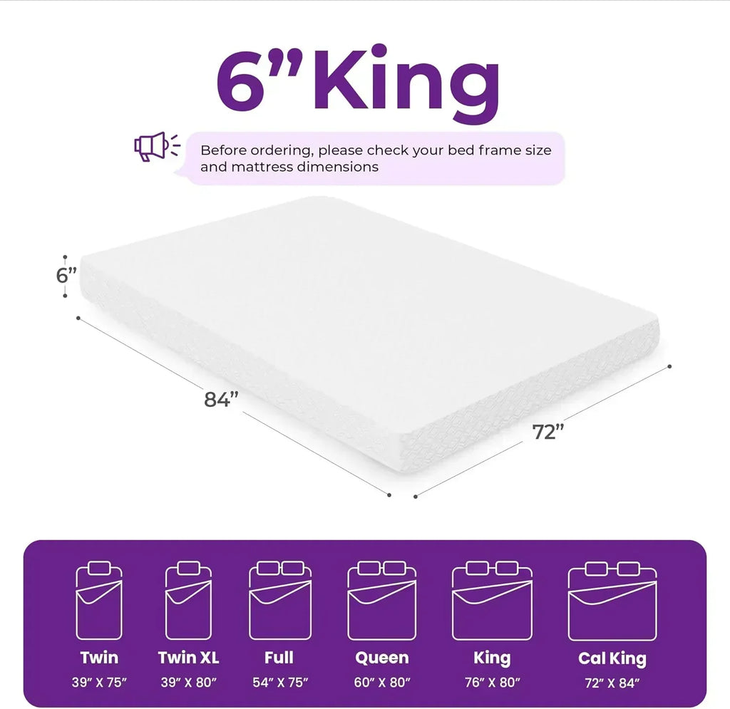 GAESTE 8-inch Fully Cooling Gel Memory Foam Mattress Mattress-in-a-Box