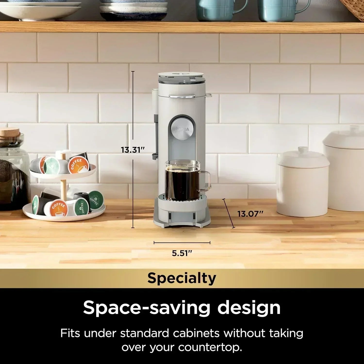 Ninja Single Serve Coffee Maker 56 oz Reservoir Stone