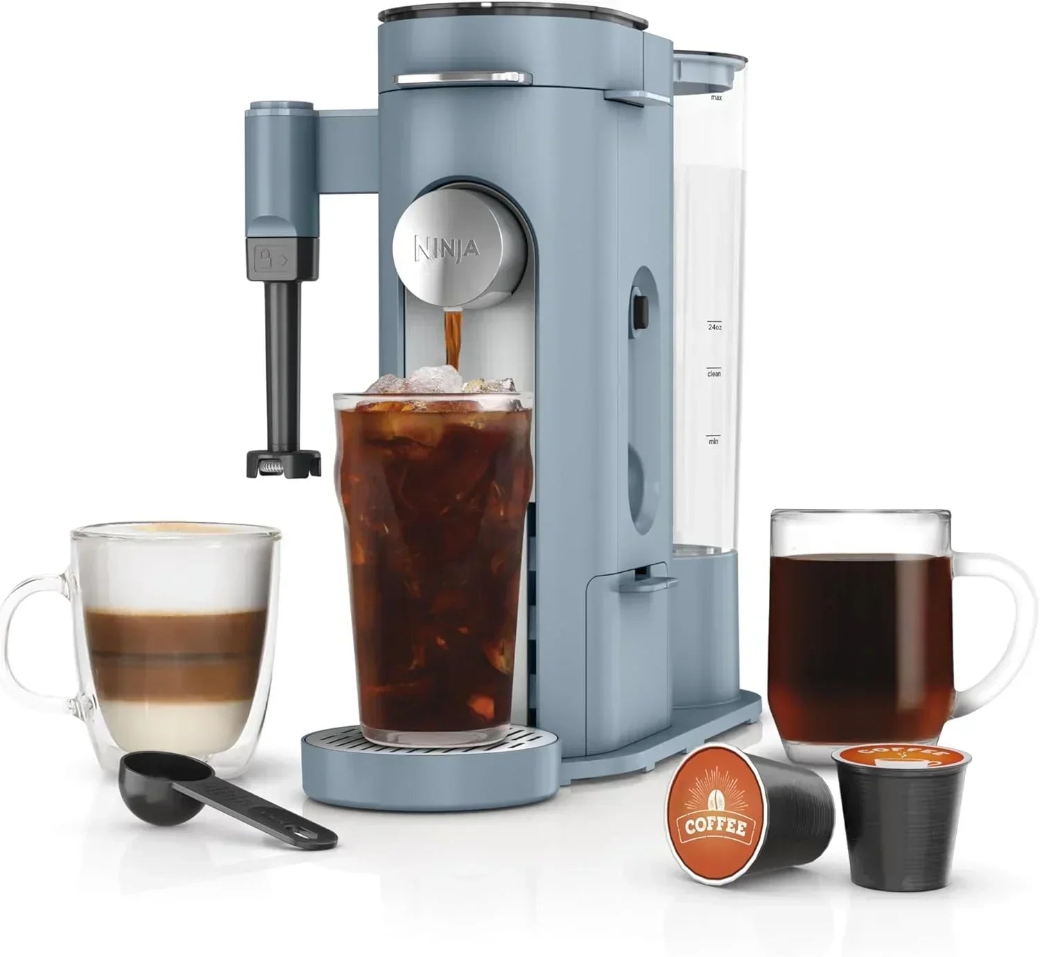 Ninja Pods Grounds Single-Serve Coffee Maker K-Cup Pod Compatible Brews Grounds Compact Design
