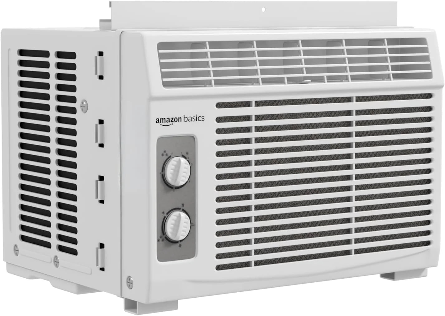 Amazon Basics 5000-BTU Window Air Conditioner with Quiet Operation, Up to 150 Sqf, Cool and Fan Functions, Washable Filter, Adjustable Window Kit