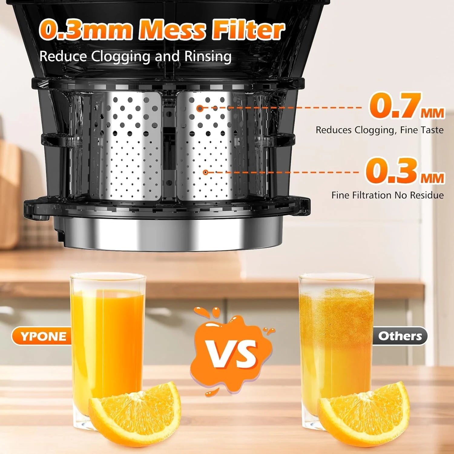Juicer Machines with 5.8 Large Feed Chute Cold Press Juicer Slow Masticating juicer