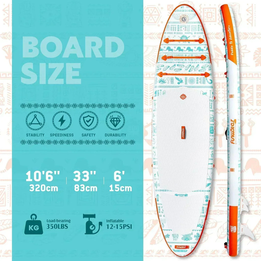 FunWater Inflatable Stand Up Paddle Board Premium SUP Paddle Accessories EVA Deck