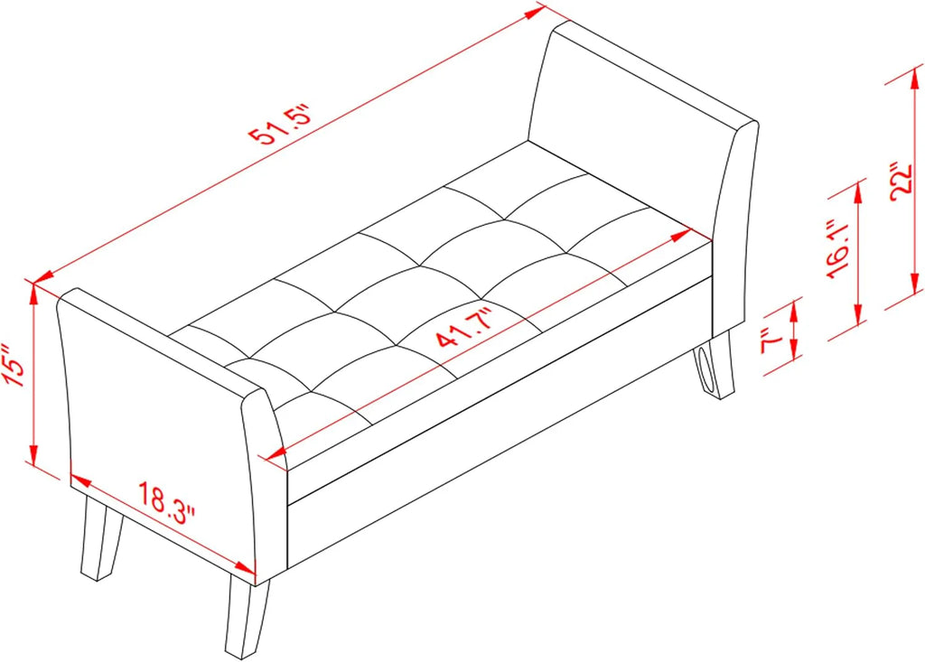 Furniliving Modern Storage Ottoman Bench, Sherpa Ottoman End of Bed Bench with Solid Wood Legs Upholstered Ottoman Benches with Storage Indoor Bench