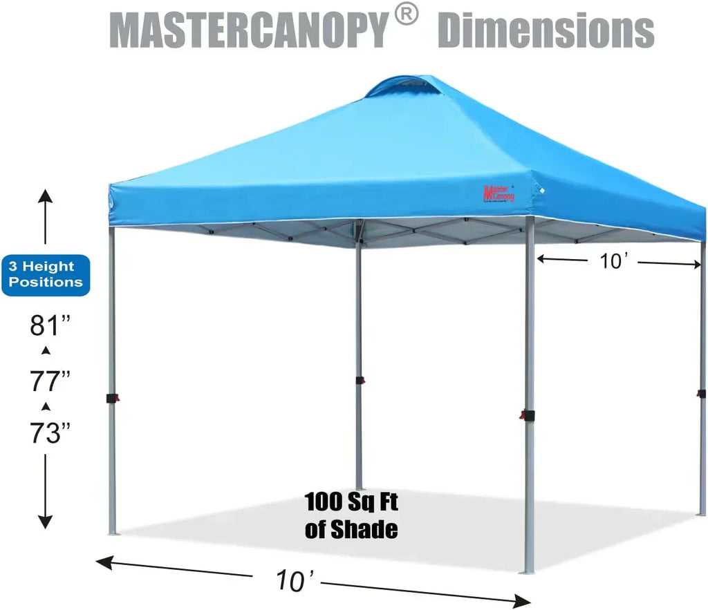 Durable Pop-up Canopy Tent with Roller Bag (10x10 Black)