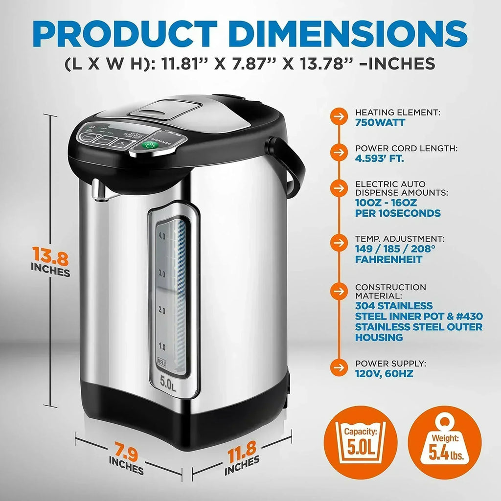 NutriChef Water Heater and Hot Water Dispenser 8L Electric Beverage Dispenser