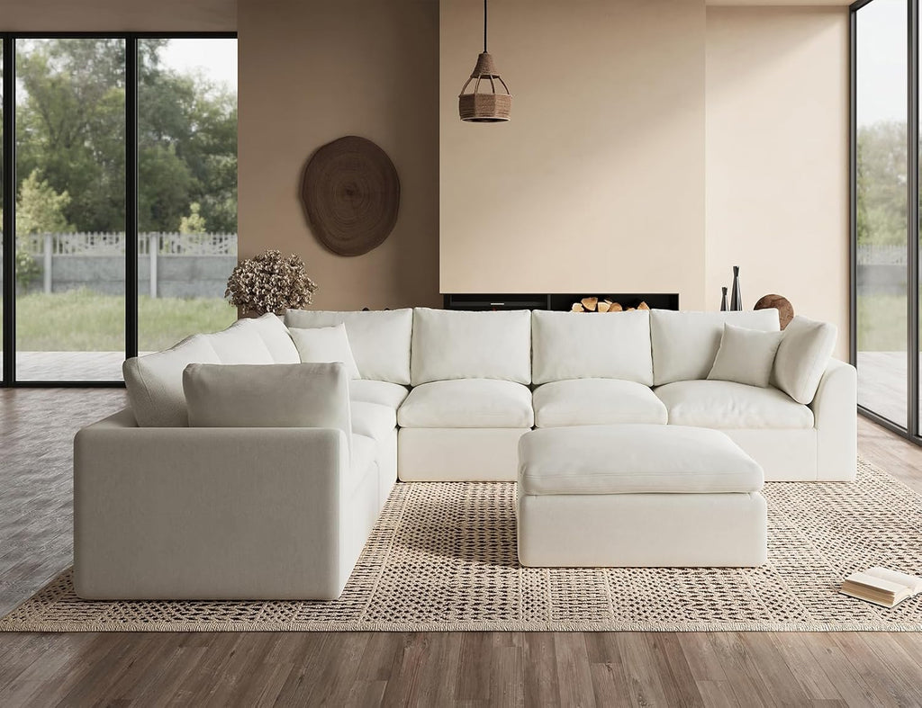 110 inch cloud sectional sofa for living room convertible L-shaped sofa 3 seater sectional sofa