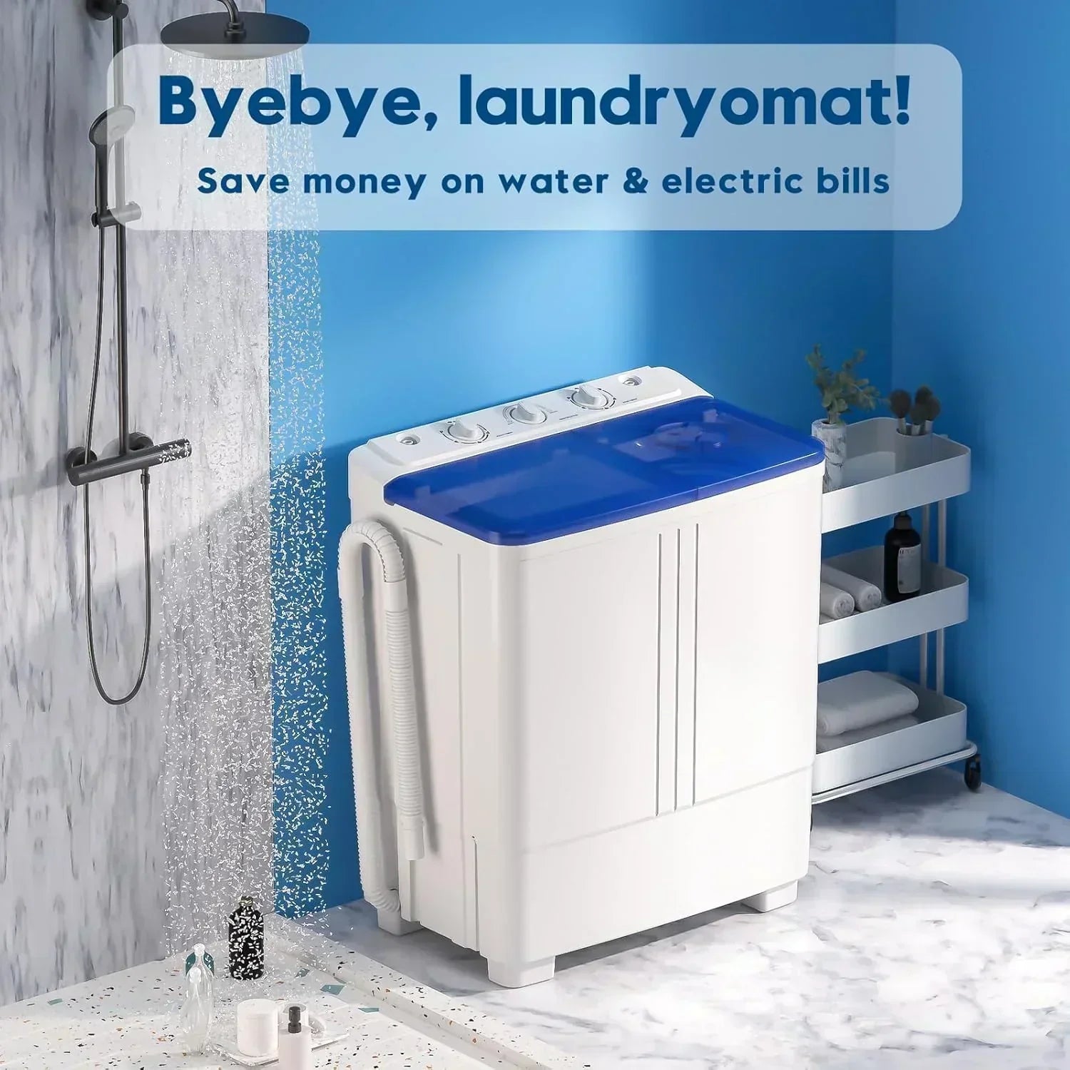 Auertech Portable Washing Machine 28lb Twin Tub Washing Machine Compact Washing Machine